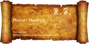 Mazur Henrik névjegykártya