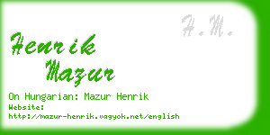 henrik mazur business card